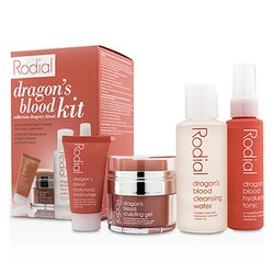 Rodial Dragon's Blood Kit: Cleansing Water 100ml/3.4oz + Tonic 50ml/1.7oz + Sculping Gel 9ml/0.3oz + Moisturiser 10ml/0.3oz 4pcs