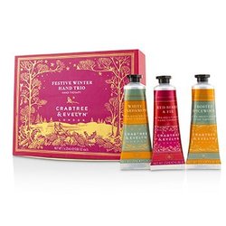 Crabtree & Evelyn Festive Winter Hand Trio (1x Frosted Spicewood, 1x White Cardamom, 1x Red Berry & Fir) 3x25ml/0.86oz
