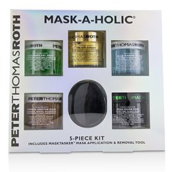 Peter Thomas Roth Mask-A-Holic Kit: Cucumber Gel Mask+Rose Stem Gel Mask+Pumpkin Enzyme Mask+Irish Moor Mud Mask+24K Gold Mask+ Masktasker 6pcs