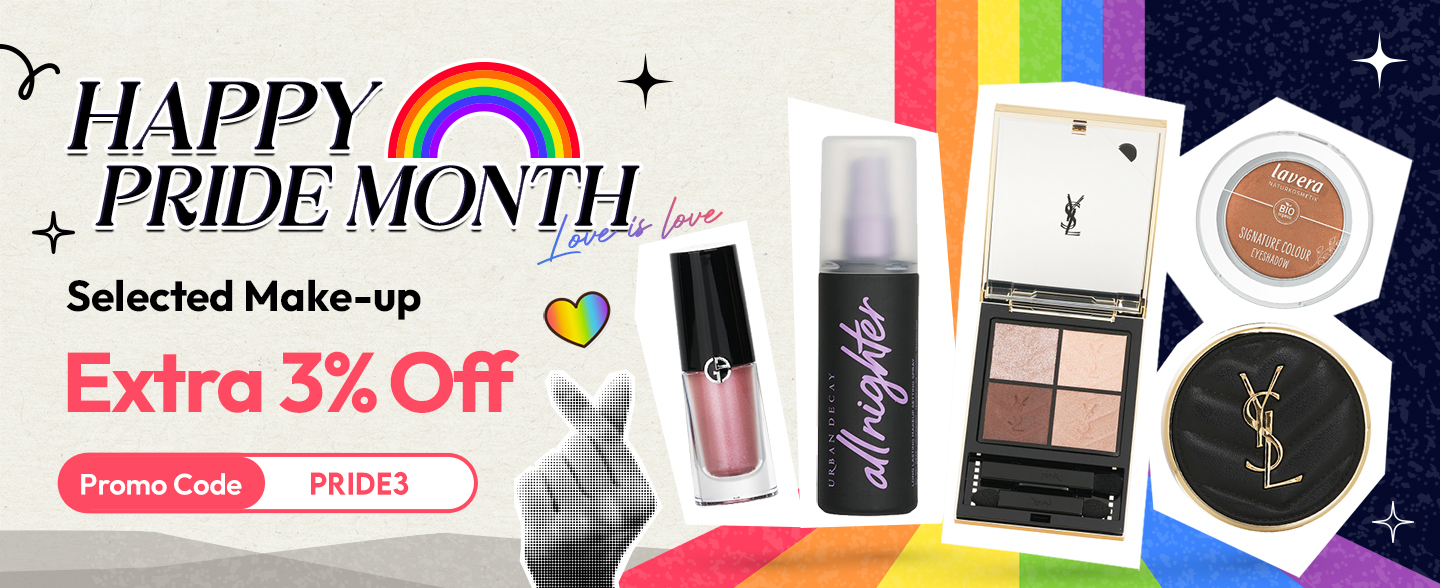 Embrace Your True Colours This Pride Month! Get ready to strut your stuff with our fabulous selection of make-up with Strawberrynet! Enjoy an extra 3% off when you use the promo code 'PRIDE3'. Celebrate diversity and let your beauty shine! 