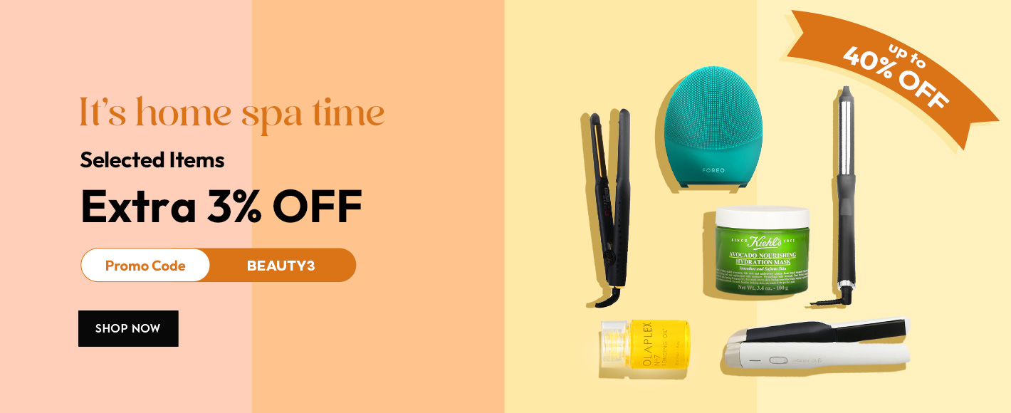 Grab our beauty devices, facial masks & hair goodies for up to 40% off! Plus, enjoy an extra 3% off selected items with promo code "BEAUTY3"!