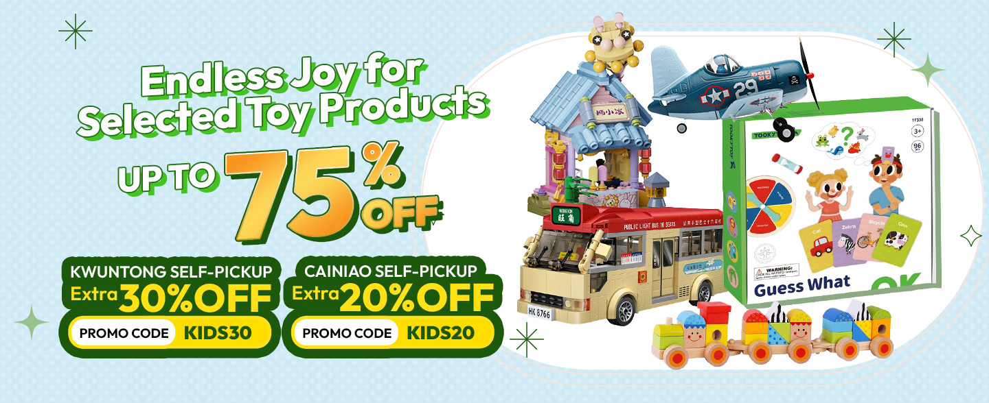 Explore Strawberrynet for selected toys and enjoy an extra 10% off with promo code 'KIDS10' if you pick up your treasures at our Kwun Tong Office and let the adventure begin! 