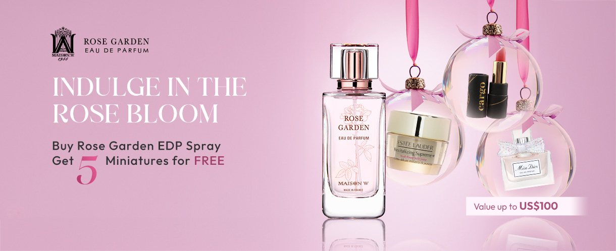 Treat yourself to the exquisite Maison W Rose Garden Eau De Parfum Spray and choose 5 delightful miniatures for FREE with your purchase! 