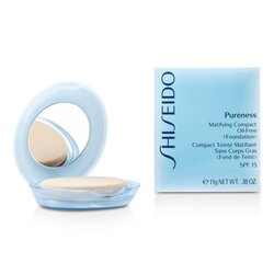 Shiseido Pureness Matifying Compact Alas Bedak Bebas Minyak SPF15 ( Wadah + Isi Ulang ) - # 30 Natural Ivory 11g/0.38oz