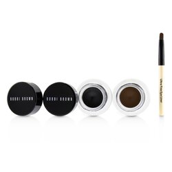 Bobbi Brown Long Wear Gel Eyeliner Duo: 2x Gel Eyeliner 3g (Black Ink, Sepia Ink) + Mini Ultra Fine Eye Liner Brush 3pcs