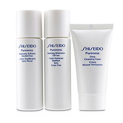 Shiseido Pureness Simple Start For Oil-Control Set: Deep Cleansing Foam + Balancing Softener + Matifying Moisturizer Oil-Free 3pcs