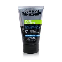 L'Oreal Men Expert Pure & Matte Icy Effect Charcoal Black Foam - Pembersih 100ml/3.4oz
