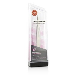 Tweezerman Mini Pinzas Inclinadas - Acero Inoxidable Clásico (Colección Estudio) -
