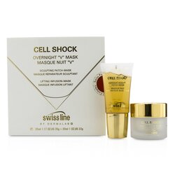 Swissline Cell Shock Overnight "V" Mask: Sculpting Patch-Mask 35ml/1.17oz + Lifting Infusion-Mask 30ml/1oz 2pcs