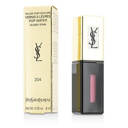 Yves Saint Laurent Luxusní hydratační lesk na rty Rouge Pur Couture Vernis A Levres Pop Water Glossy Stain - #204 Onde Rose 6ml/0.2oz