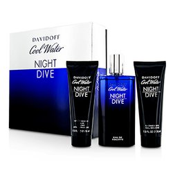 Davidoff Cool Water Night Dive Coffret: Eau De Toilette Spray 125ml/4.2oz + After Shave Balm 75ml/2.5oz + Shower Gel 75ml/2.5oz 3pcs