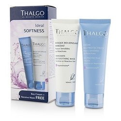 Thalgo Ideal Softness Kit: Bio-Protective Cream 50ml + Immediate Bio-Soothing Mask 50ml 2pcs