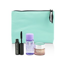 Clinique Set de Viaje: Todo Acerca de Ojos 15ml + Máscara 3.5ml + Removedor de Maquillaje de Ojos 30ml+1Bolsa 3pcs