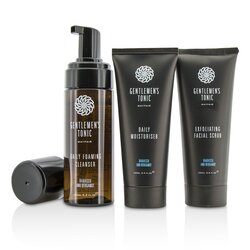 紳士堂 面部護理禮品套裝:去角質面部磨砂 100ml + 日常泡沫潔面乳 150ml + 日常面霜 100ml 3件