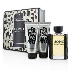 Salvatore Ferragamo Uomo Набор: Туалетная Вода Спрей 100мл/3.4унц + Шампунь и Гель для Душа 100мл/3.4унц + Бальзам после Бритья 100мл/3.4унц 3pcs