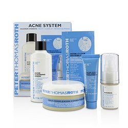 Peter Thomas Roth Acne System: Acne Clearing Wash 57ml + AHA/BHA Acne Clearing Gel 15ml + Acne Spot & Area Treatment 7.5ml + Acne-Clear Invisible Dots 12dots + Max Complexion Correction Pads 20pads 5pcs