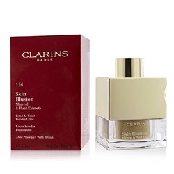Clarins Skin Illusion Mineral & Plant Extracts Loose Powder Foundation (With Brush) (New Packaging) - # 114 Cappuccino 13g/0.4oz