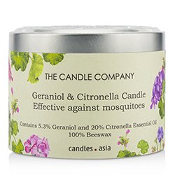 The Candle Company Tin Can 100% Beeswax Candle with Wooden Wick - Geraniol & Citronella (8x5) cm