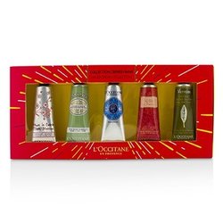 L'Occitane Hand Cream Collection Set: Cherry Blossom + Almond + Shea Butter + Rose + Verveine (Verbena) 5x30ml/1oz