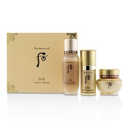 Whoo (The History Of Whoo) Set Bichup Royal Anti-Aging Trial: 1x First Care Esencia de Hidratación Anti-Envejecimiento, 1x Esencia Anti-Envejecimiento Auto-Generante, 1x Crema 3pcs