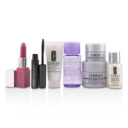Clinique Travel Set:M/U Remover+Foaming Cleanser+Repairwear Laser Focus +Repairwear Cream SPF15+Repairwear Eye Cream+Mascara+Lip Color 7pcs