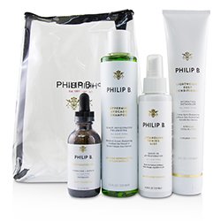 Philip B مجموعة علاج الشعر وفروة الرأس من 4 خطوات - # تركيبة خالية من البارابين (لجميع أنواع الشعر) 4pcs
