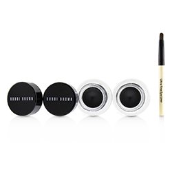 Bobbi Brown Long Wear Gel Eyeliner Duo: 2x Gel Eyeliner 3g (Black Ink) + Mini Ultra Fine Eye Liner Brush 3pcs