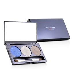 Laura Geller Baked Cream Glaze Trio Eyshadow Palette With Brush Duo Pack - # Sandy Lagoon 2x3g/0.1oz