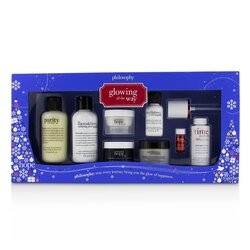 Philosophy Glowing All The Way Kit: Cleanser x 2 + Moisturizer x 2 + Peel x 2 + Serum & Activator 8pcs