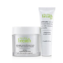 Philosophy Take A Deep Breath Oxygenating Face & Eye Duo: Face Gel Cream 60ml + Eye Gel Cream 15ml 2pcs