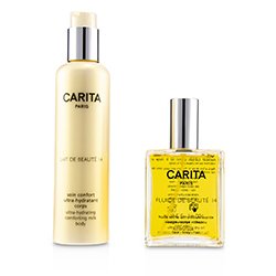 까리타 플루이드 드 뽀 14 세트: 울트라-너리싱 드라이 오일 100ml/3.3oz + 울트라-하이드레이팅 컴포팅 바디 밀크 200ml/6.7oz 2pcs