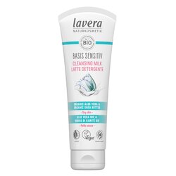 Lavera Basis Sensitiv Cleansing Milk - Organic Aloe Vera & Organic Shea Butter (For Dry & Sensitive Skin 125ml/4oz