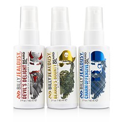 Billy Jealousy 3 Amigos Beard Oil Trio Set : 1x Beardo's Bounty 60ml + 1x Devil's Delight 60ml + Charm Offensive 3pcs