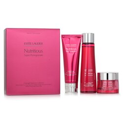 Estee Lauder Nutritious Super-Pomegranate Overnight Radiance Collection: Limpiador Espumoso 125ml + Loción Hidratación Intensa 200ml + Crema de Noche 50ml 3pcs
