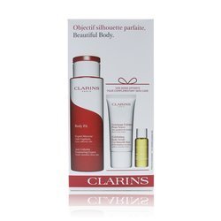 Clarins Set Beautiful Body: Body Fit 200ml/6.9oz + Exfoliante Corporal 30ml/1oz + Aceite Tónico de Tratamiento Corporal 10ml/0.33oz 3pcs
