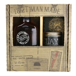18.21 Man Made 洗護沐浴露 & 髮泥套裝 - # 香甜煙草: 1x 3合1洗護沐浴露 530ml + 1x 髮泥 56.7g 2pcs