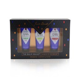 Jack Black The Balm Squad Gift Set: 3x Intense Therapy Lip Balm SPF 25 (Natural Mint & Shea butter, Asian Pear & Black Cherry) 3x7g/0.25oz