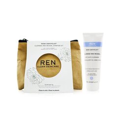 Ren Rosa Centifolia Cleanse & Reveal Starter Kit: Hot Cloth Cleanser 100ml + 100% Unbleached Cotton Cloths 2pcs 3pcs