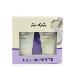 Ahava Deadsea Water Perfect Mineral Body Trio Set: Hand Cream 40ml + Body Lotion 40ml + Shower Gel 40ml 3pcs