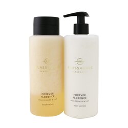 Glasshouse Forever Florence (Wild Peonies & Lily) Dúo de Cuerpo: Gel de Ducha + Loción Corporal 2x400ml/13.52oz