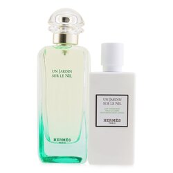 Hermes Un Jardin Sur Le Nil Coffret: Eau De Toilette Spray 100ml/3.3oz + Moisturizing Body Lotion 80ml/2.7oz 2pcs