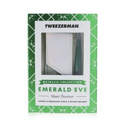 Tweezerman Slant Tweezer with Pouch (Metallic Collection) - Emerald Eve -