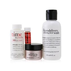 Philosophy Set Desafiador de Edad Definitivo (Repara & Rejuvenece): Jabón Facial 120ml + Suero 25ml + Activador 2ml + Crema SPF 30 15ml (Fecha Vto. 04/2021) 4pcs