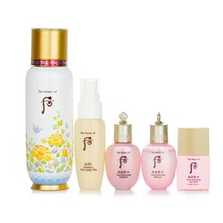 Whoo (The History Of Whoo) Bichup First Moisture Anti-Aging Essence Special Set: Essence 130ml + Mist 30ml + Balancer 20ml + Emulsion 20ml + Sun Fluid SPF50+ 13ml 5pcs