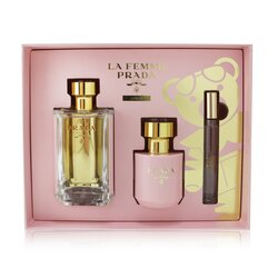 普拉達 La Femme L'Eau Coffret: Eau De Toilette Spray 100ml/3.4oz + Body Lotion 100ml/3.4oz + Roll-On 10ml/0.34oz 3pcs