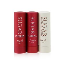 Fresh Sugar Lip Treatment Trio Set: 1x Sugar Lip Treatment Advanced Therapy - 2.2g/0.07oz + 2x Mini Sugar Lip Treatment SPF 15 (#Coral + #Cherry) 3x2.2g/0.07oz
