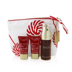 克蘭詩 Double Serum & Super Restorative Collection: Double Serum 50ml+ Super Restorative Day 15ml+ Super Restorative Night 15ml+ Bag 3pcs+1bag