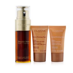 كلارنس مجموعة Double Serum Extra-Edition: سيرم مضاعف 50مل + كريم نهاري لشد البشرة 15مل + كريم ليلي لشد البشرة 15مل + محفظة 3pcs+1bag