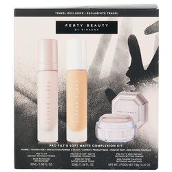 Fenty Beauty by Rihanna Kit Pro Filt'R Complejo Mate Suave: Base 32ml + Primer 32ml + Polvo Establecedor de Retoque Instantáneo 7.8g - #120 3pcs