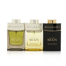 寶格麗 Man Coffret: In Black Eau De Parfum Spray + Wood Neroli Eau De Parfum Spray + Wood Essence Eau De Parfum Spray 3x15ml/0.5oz